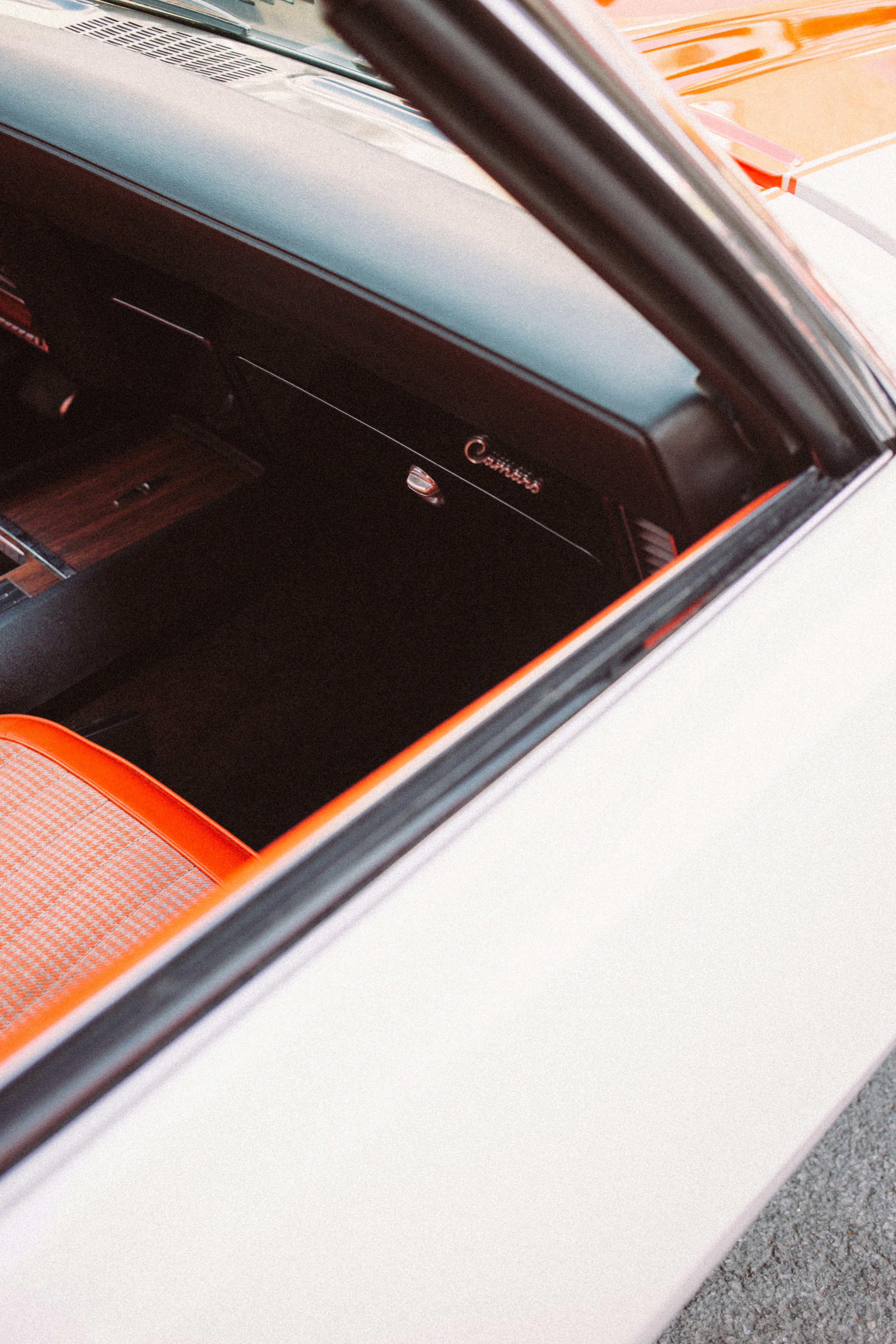 close-up photo of white convertible coupe